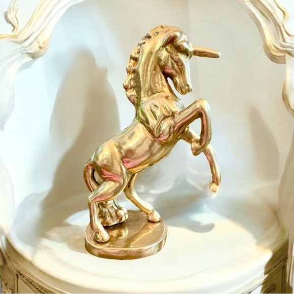 Elegant Vintage Unicorn Solid Brass Statue Art Figurine - Picture 11 of 15